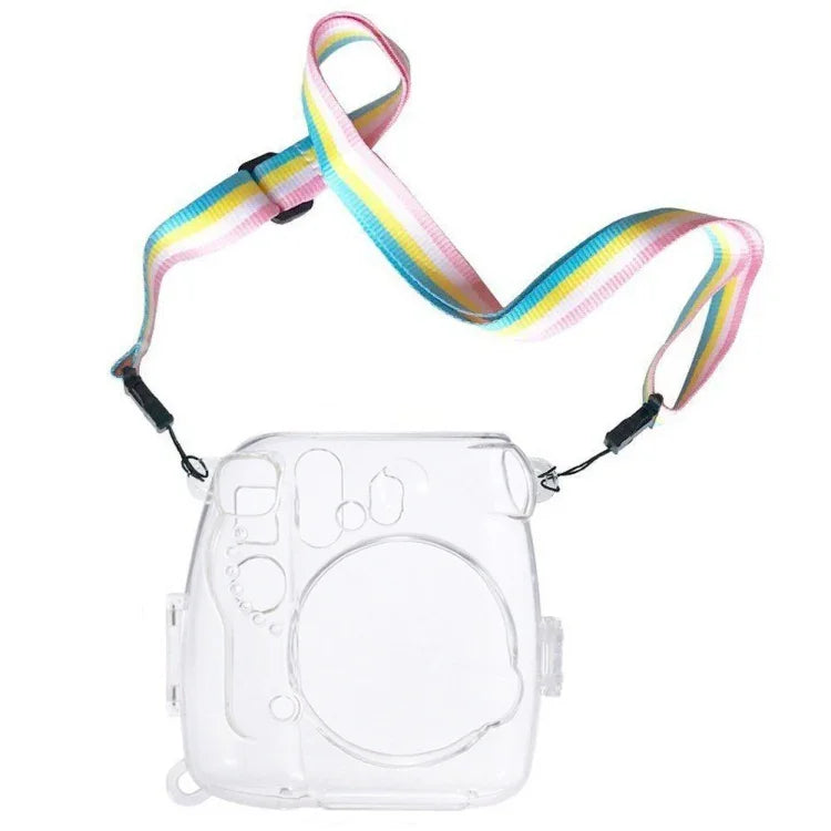 غطاء واقي شفاف مع حزام لكاميرا FUJIFILM instax mini 9 / mini 8+ / mini 8، لكاميرا FUJIFILM instax mini 9