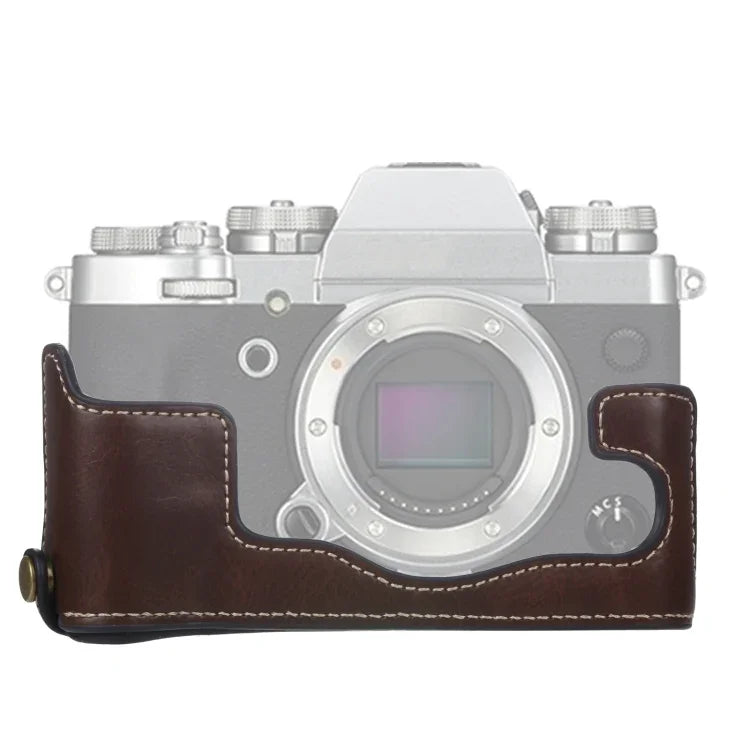 قاعدة نصف غطاء كاميرا من جلد PU بخيط 1/4 بوصة لـ FUJIFILM X-T3/X-T2، لـ FUJIFILM X-T3