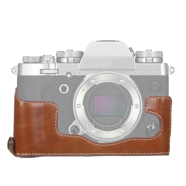 قاعدة نصف غطاء كاميرا من جلد PU بخيط 1/4 بوصة لـ FUJIFILM X-T3/X-T2، لـ FUJIFILM X-T3