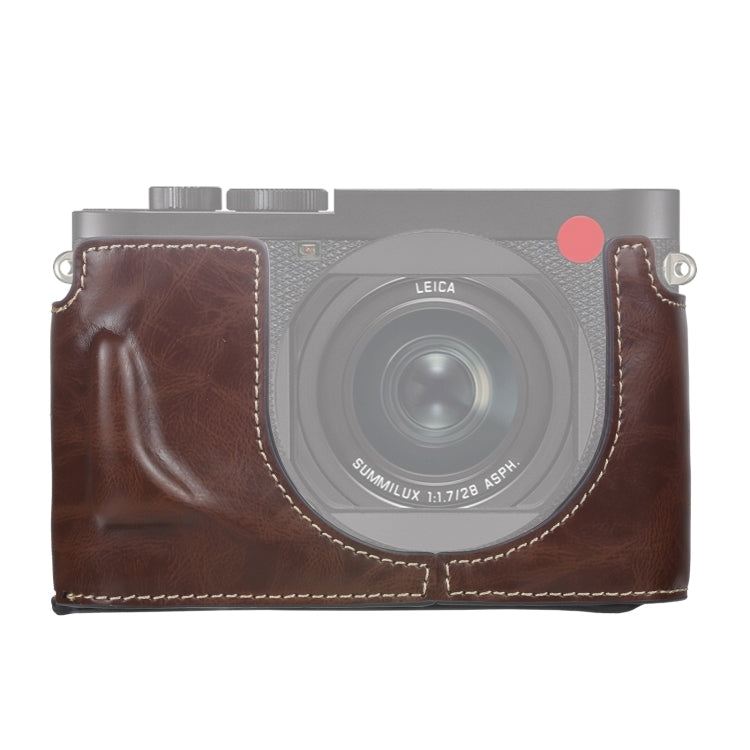 قاعدة نصف غطاء كاميرا من جلد PU بخيط 1/4 بوصة لـ Leica Q2، لـ Leica Q2