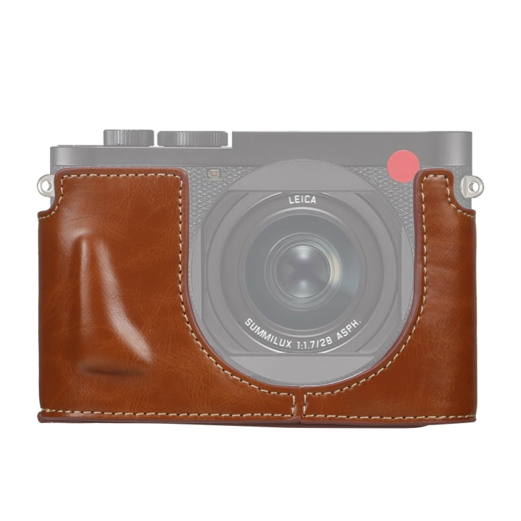 قاعدة نصف غطاء كاميرا من جلد PU بخيط 1/4 بوصة لـ Leica Q2، لـ Leica Q2