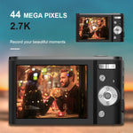 كاميرا رقمية للأطفال DC302 بشاشة 2.88 بوصة، 44 ميجابكسل، تقريب 16X، دقة 2.7K فل إتش دي، قابس الولايات المتحدة، DC302، قابس الولايات المتحدة