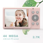 كاميرا رقمية DC402 بدقة 44 ميجا بكسل، شاشة 2.4 بوصة، تكبير 16X، دقة 1080P Full HD، كاميرا بطاقة للأطفال، قابس الولايات المتحدة