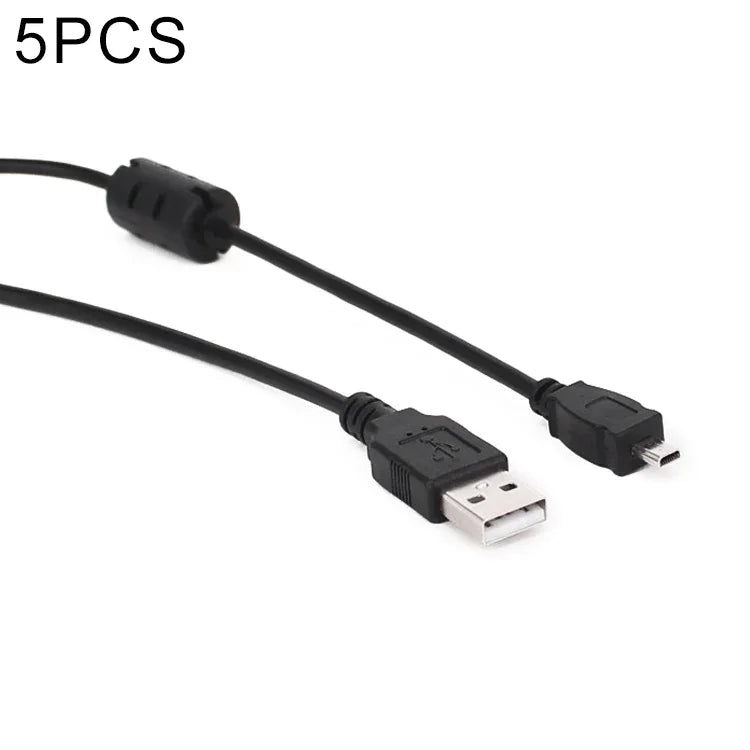 5 قطع كابل شحن وبيانات USB 2.0 بطول 1.5 متر من ميني 8 دبابيس USB لكاميرات نيكون D5100 / D610، ميني 8 دبابيس USB