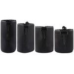 4 قطع حقيبة حمل عدسة كاميرا SLR من النيوبرين مع مشبك، الأحجام: 10x22سم، 10x14سم، 10x18سم، 8x10سم، 4 أحجام
