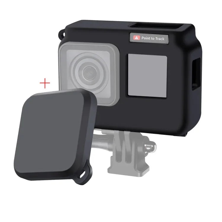 غطاء واقي من السيليكون مقاوم للصدمات مع إطار لكاميرا Insta360 One R 4K مع غطاء عدسة، غطاء 4K + غطاء عدسة