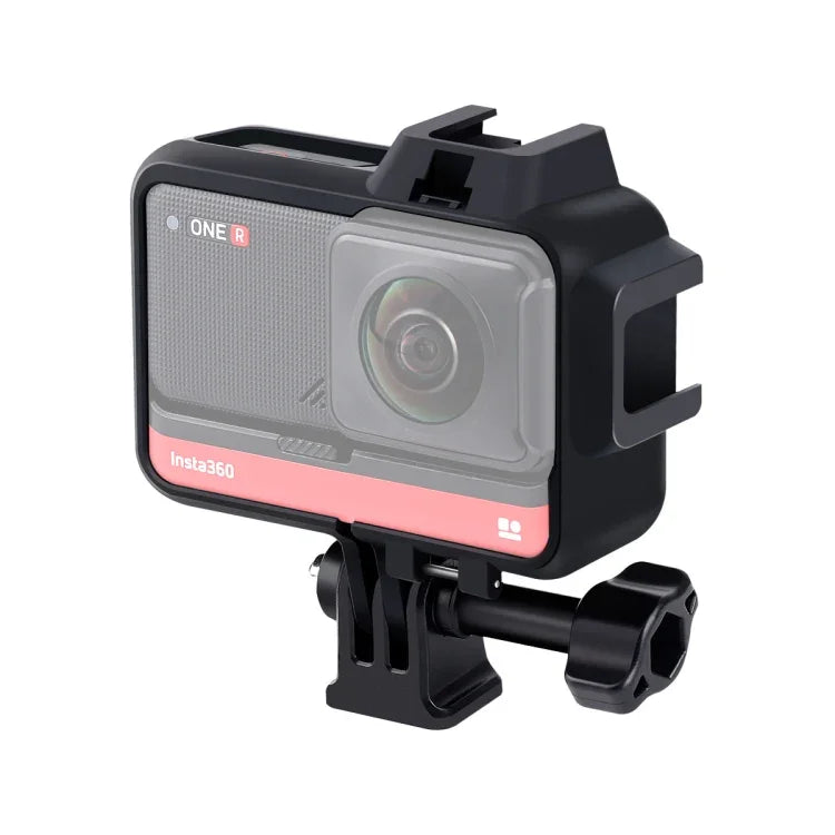 غطاء واقي بإطار بلاستيكي مع قاعدة ترايبود ومحول وبرغي طويل وقاعدة حذاء بارد لكاميرا Insta360 One R، إطار الحذاء البارد