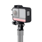 غطاء واقي بإطار بلاستيكي مع قاعدة ترايبود ومحول وبرغي طويل وقاعدة حذاء بارد لكاميرا Insta360 One R، إطار الحذاء البارد