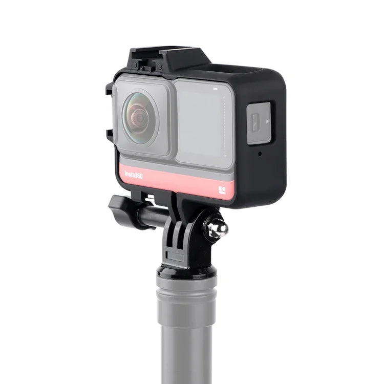 غطاء واقي بإطار بلاستيكي مع قاعدة ترايبود ومحول وبرغي طويل وقاعدة حذاء بارد لكاميرا Insta360 One R، إطار الحذاء البارد