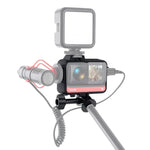 غطاء واقي بإطار بلاستيكي مع قاعدة ترايبود ومحول وبرغي طويل وقاعدة حذاء بارد لكاميرا Insta360 One R، إطار الحذاء البارد