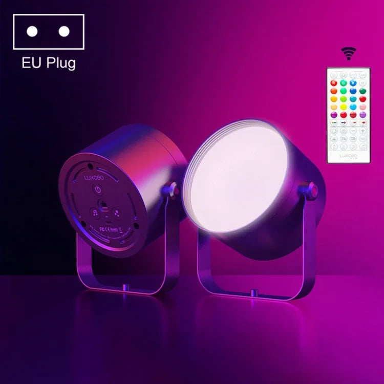 مصباح إضاءة جوية RGB Mood2 من LUXCEO مع تحكم عن بعد، إضاءة إيقاع مكتبية