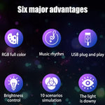 مصباح إضاءة جوية RGB Mood2 من LUXCEO مع تحكم عن بعد، إضاءة إيقاع مكتبية