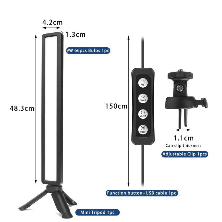 ضوء فيديو مباشر USB LED من LUXCeO موديل WS66 بدرجة حرارة لون 2500K-9000K ثنائي اللون لإضاءة مؤتمرات اللابتوب، WS66