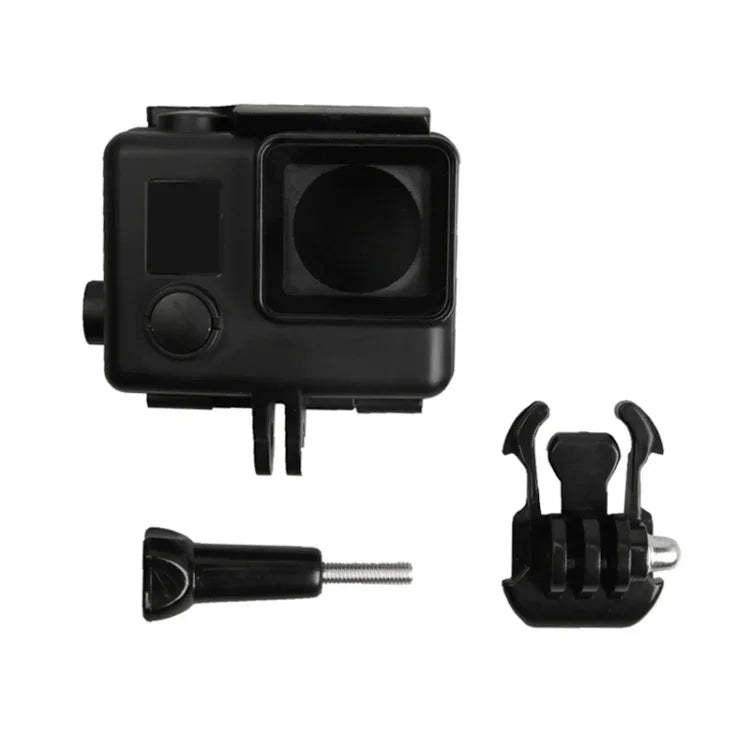 غطاء واقي هيكل هيكل عظمي ABS لكاميرا GoPro HERO4 مع مشبك وقاعدة تثبيت أساسية وبرغي رصاصي، HERO4