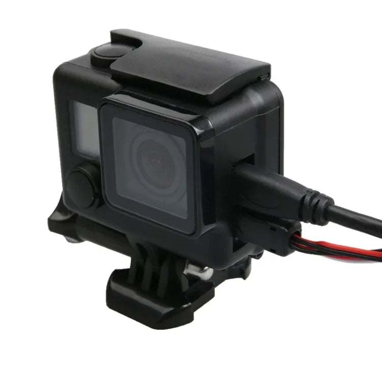 غطاء واقي هيكل هيكل عظمي ABS لكاميرا GoPro HERO4 مع مشبك وقاعدة تثبيت أساسية وبرغي رصاصي، HERO4