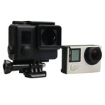 غطاء واقي هيكل هيكل عظمي ABS لكاميرا GoPro HERO4 مع مشبك وقاعدة تثبيت أساسية وبرغي رصاصي، HERO4