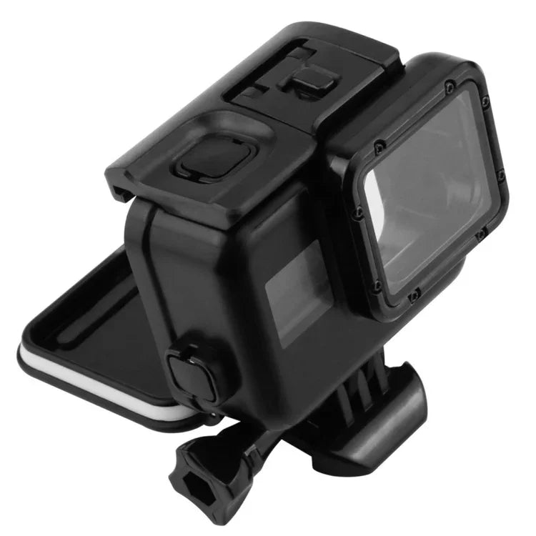 2 في 1 غطاء خلفي بشاشة لمس + غطاء واقي مقاوم للماء حتى 45 متر لكاميرا GoPro HERO5 (لا حاجة لفك العدسة عند التركيب) مع مشبك وقاعدة تثبيت أساسية وبرغي رصاصي، لا حاجة لفك العدسة