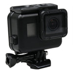 2 في 1 غطاء خلفي بشاشة لمس + غطاء واقي مقاوم للماء حتى 45 متر لكاميرا GoPro HERO6 /5 (يحتاج لفك العدسة عند التركيب) مع مشبك وقاعدة تثبيت أساسية وبرغي رصاصي، يحتاج لفك العدسة