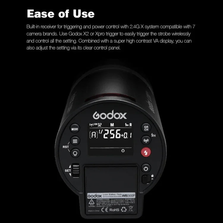 Godox AD300 Pro 300Ws TTL HSS فلاش جيب إضاءة سريعة خارجية، AD300 Pro