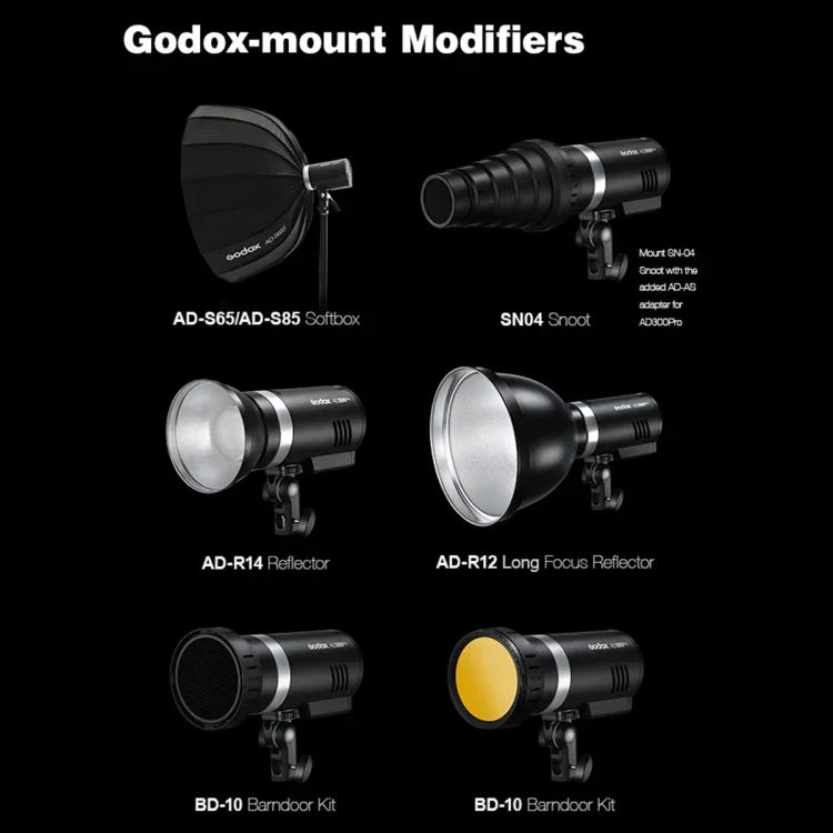Godox AD300 Pro 300Ws TTL HSS فلاش جيب إضاءة سريعة خارجية، AD300 Pro