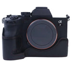 قاعدة حافظة نصفية من جلد PU مع خيط 1/4 إنش لكاميرا Sony A7 IV، لـ Sony A7 IV