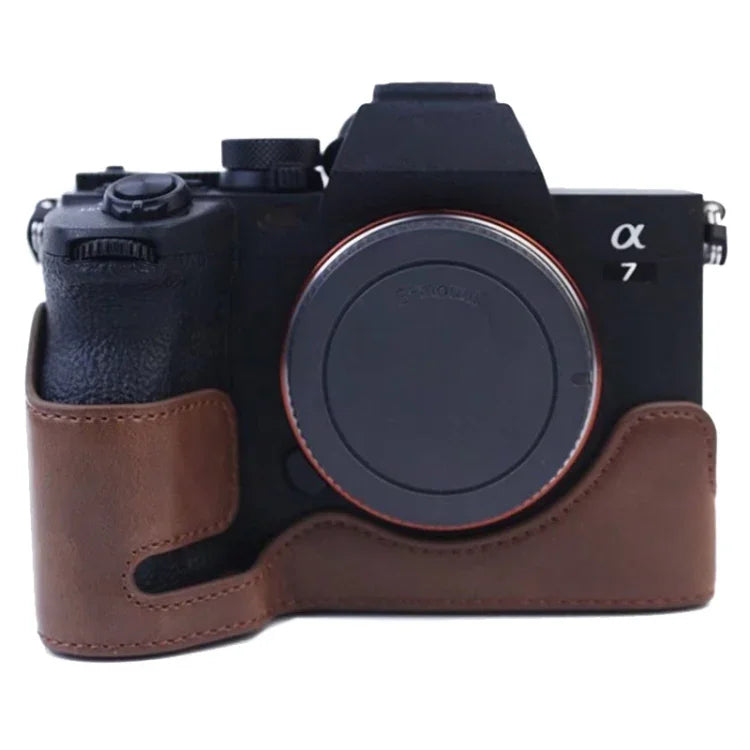 قاعدة حافظة نصفية من جلد PU مع خيط 1/4 إنش لكاميرا Sony A7 IV، لـ Sony A7 IV