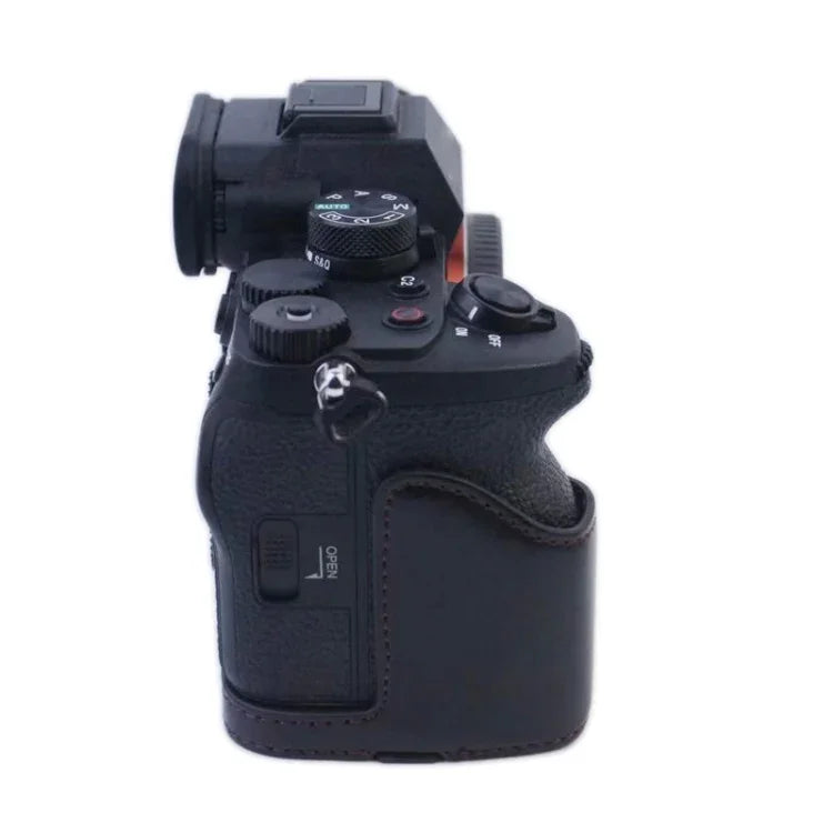 قاعدة حافظة نصفية من جلد PU مع خيط 1/4 إنش لكاميرا Sony A7 IV، لـ Sony A7 IV
