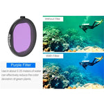 فلتر عدسة JSR غطاء دائري للغوص 6 في 1 UV + CPL + ماكرو 16X + أحمر + أصفر + بنفسجي لكاميرا GoPro HERO8 Black، عدسة 6 في 1