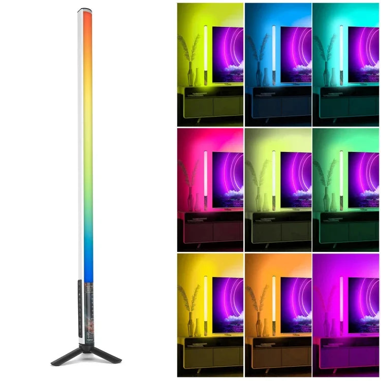 عصا إضاءة LED ملونة RGB بطول 85 سم LUXCeO Mood1 مع حامل ثلاثي القوائم، 85 سم مع حامل ثلاثي القوائم
