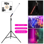 عصا إضاءة LED ملونة RGB بطول 85 سم LUXCeO Mood1 مع حامل ثلاثي القوائم، 85 سم مع حامل ثلاثي القوائم