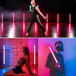 مصباح تعبئة فيديو وصور يدوي LED ملون RGB بطول 50 سم مع ترايبود من LUXCeO Mood1، 50 سم مع ترايبود