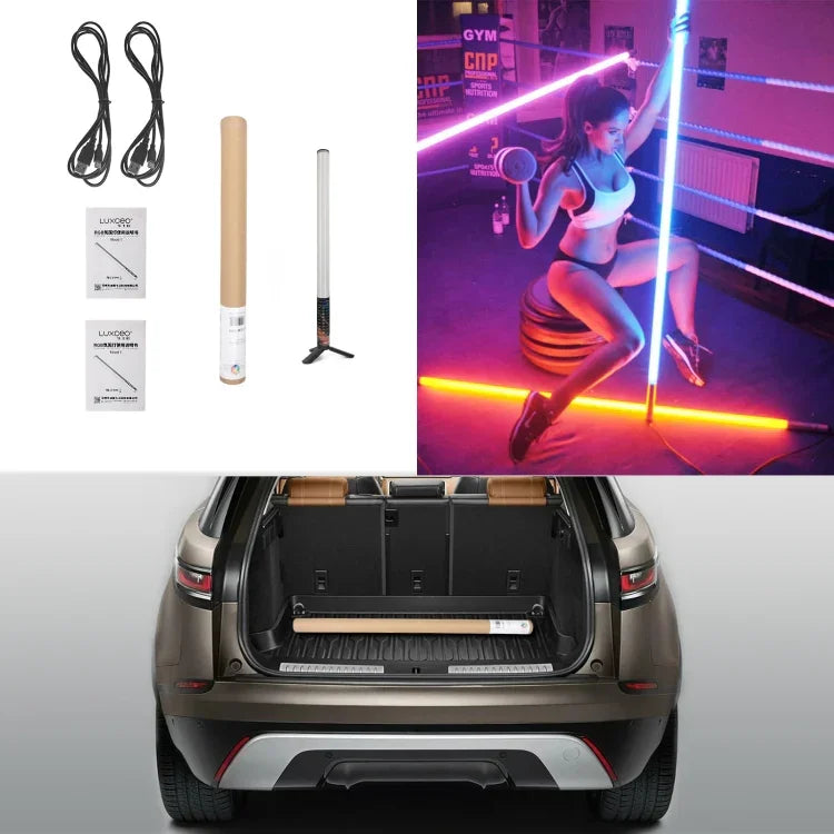 مصباح تعبئة فيديو وصور يدوي LED ملون RGB بطول 50 سم مع ترايبود من LUXCeO Mood1، 50 سم مع ترايبود