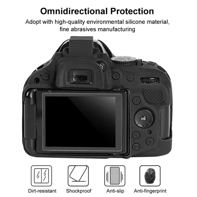 غطاء حماية ناعم من السيليكون لكاميرا Nikon D5200، لكاميرا Nikon D5200