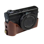 غطاء نصف كاميرا من جلد PU مع خيط 1/4 بوصة لكانون G7 X Mark III / G7 X3، لكانون G7 X Mark III / G7 X3، لكانون G7 X Mark III
