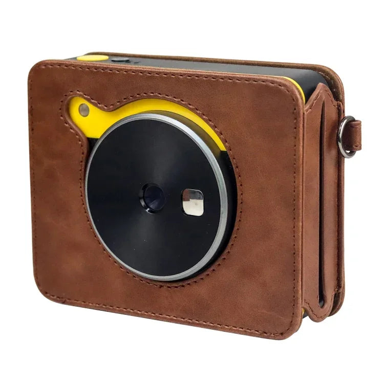 غطاء حقيبة كاميرا كامل الجسم من جلد PU مع حزام لجهاز Kodak Mini Shot 3 Square Retro / C300R instax، لجهاز Kodak Mini Shot 3 Square Retro / C300R