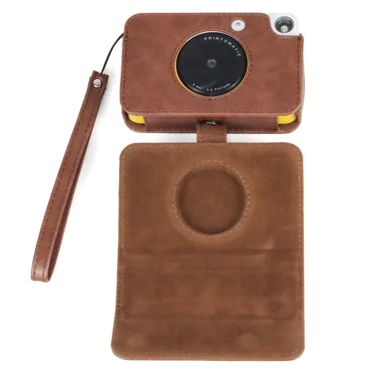 غطاء حقيبة كاميرا كامل الجسم من جلد PU مع حزام لجهاز Kodak PRINTOMATIC، لجهاز Kodak PRINTOMATIC