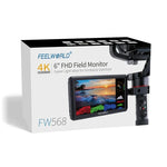 شاشة مراقبة ميدانية لكاميرا DSLR بقياس 6 إنش FEELWORLD FW568 V3 مع 3D LUT، IPS بدقة Full HD 1920 × 1152، دعم مدخل ومخرج HDMI، ذراع إمالة