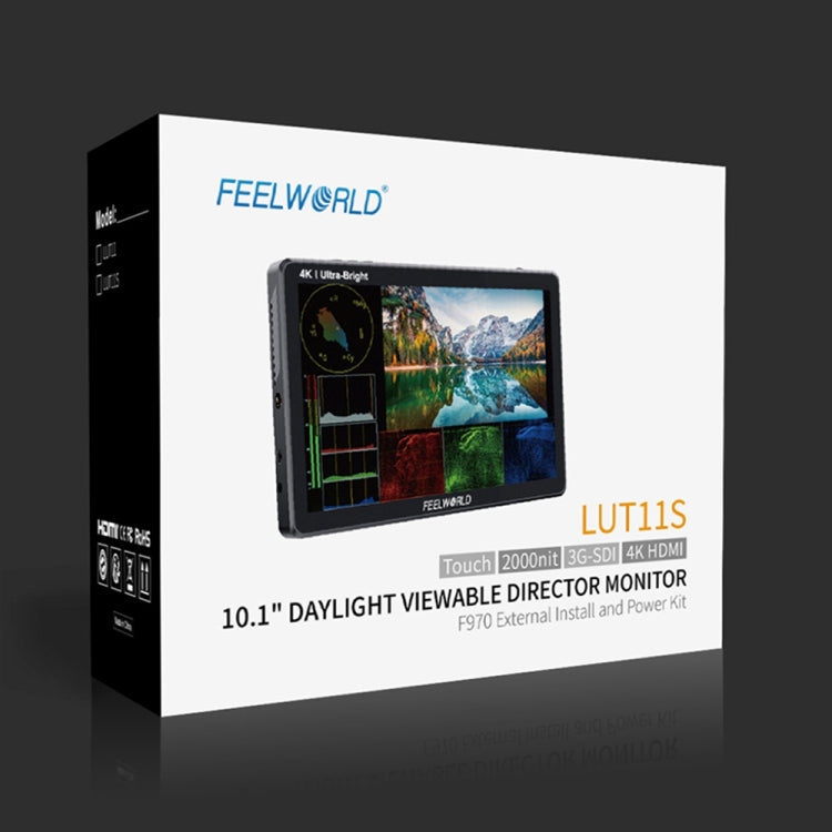 شاشة مراقبة ميدانية DSLR بقياس 10.1 بوصة فائقة السطوع 2000 نت تعمل باللمس من FEELWORLD طراز LUT11S، مدخل ومخرج 3G-SDI 4K HDMI، لوحة IPS بدقة 1920 × 1200، LUT11S