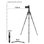 BEXIN RC334 Portable Collapsible Carbon Fiber Camera Tripod with K44 Panoramic BallHead, RC334+K44