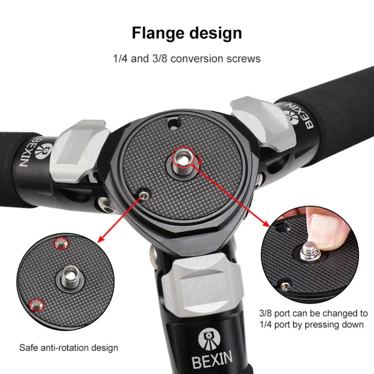 BEXIN RC334 Portable Collapsible Carbon Fiber Camera Tripod with K44 Panoramic BallHead, RC334+K44