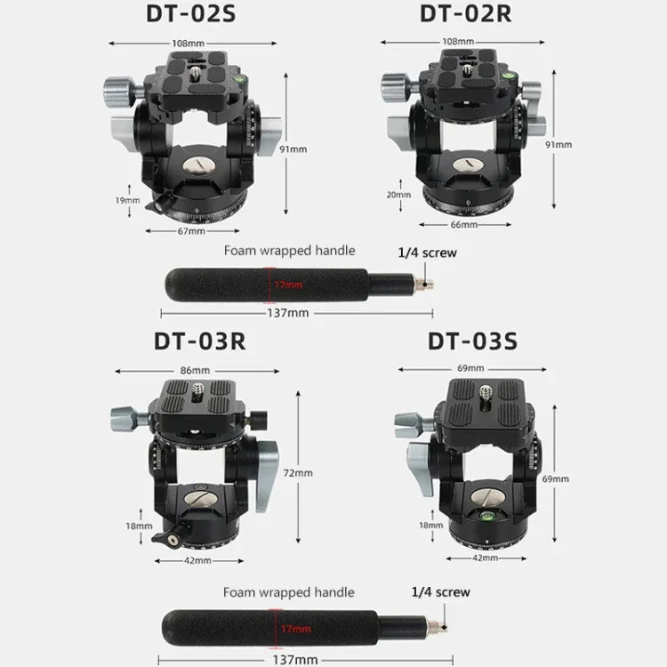 رأس سحب سائل ثلاثي القوائم ثقيل 2D بزاوية 360 درجة بانورامي مع لوحة تحرير سريع من BEXIN DT-02S/S، DT-02S/S