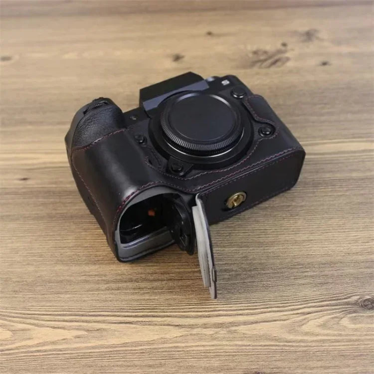 قاعدة نصف غطاء كاميرا من جلد PU مع خيط 1/4 بوصة لكاميرا Fujifilm XH2S، لـ Fujifilm XH2S