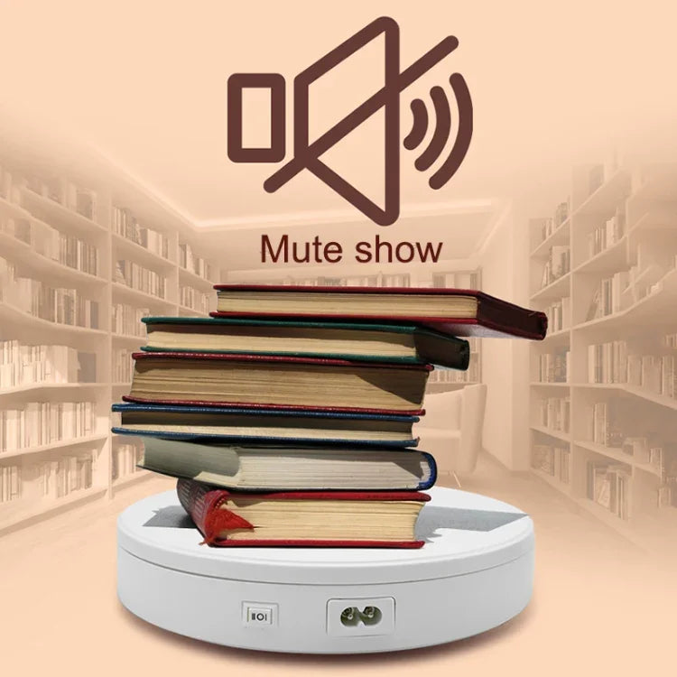 22cm Electric Rotating Turntable Display Stand Live Video Shooting Props Turntable Jewelry Shoes Display Platform, EU Plug, 22cm