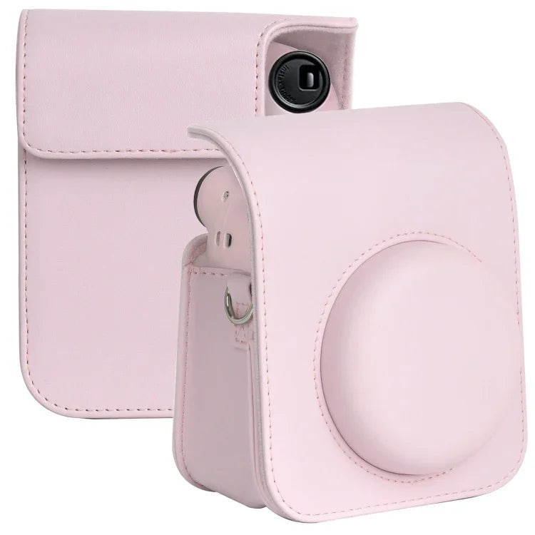 غطاء كامل من الجلد لحقيبة كاميرا FUJIFILM instax mini 12 مع حزام