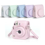 For FUJIFILM instax mini 12 Full Body Leather Case Camera Bag with Strap