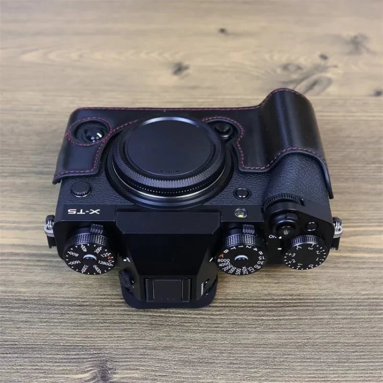 غطاء نصف كاميرا من جلد PU مع خيط 1/4 بوصة لـ FUJIFILM X-T5، لـ FUJIFILM X-T5