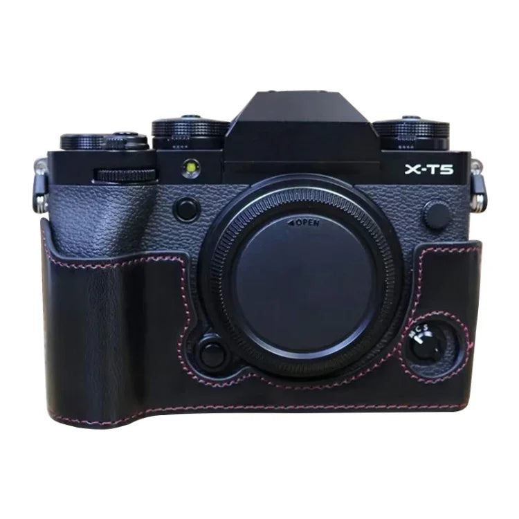 غطاء نصف كاميرا من جلد PU مع خيط 1/4 بوصة لـ FUJIFILM X-T5، لـ FUJIFILM X-T5