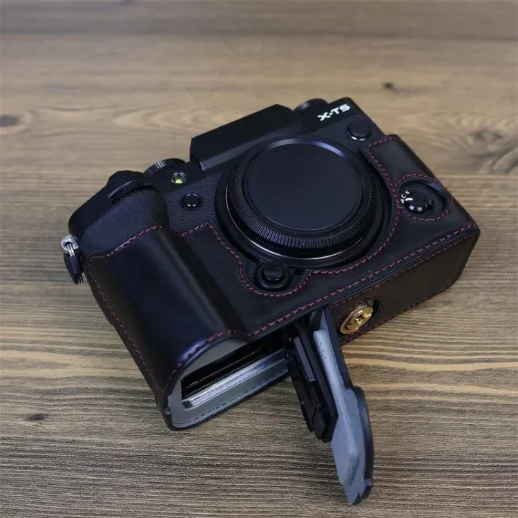 غطاء نصف كاميرا من جلد PU مع خيط 1/4 بوصة لـ FUJIFILM X-T5، لـ FUJIFILM X-T5