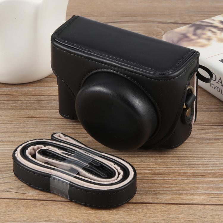 غطاء كامل من الجلد لحقيبة كاميرا Sony ZV-1F Vlog مع حزام، لـ Sony ZV-1F
