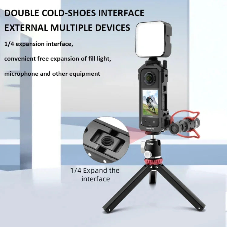 غطاء إطار معدني موسع لـ Insta360 X3 YELANGU LW-ONE X3، LW-ONE X3